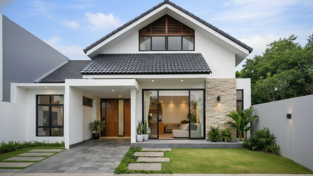Atap rumah minimalis model pelana.