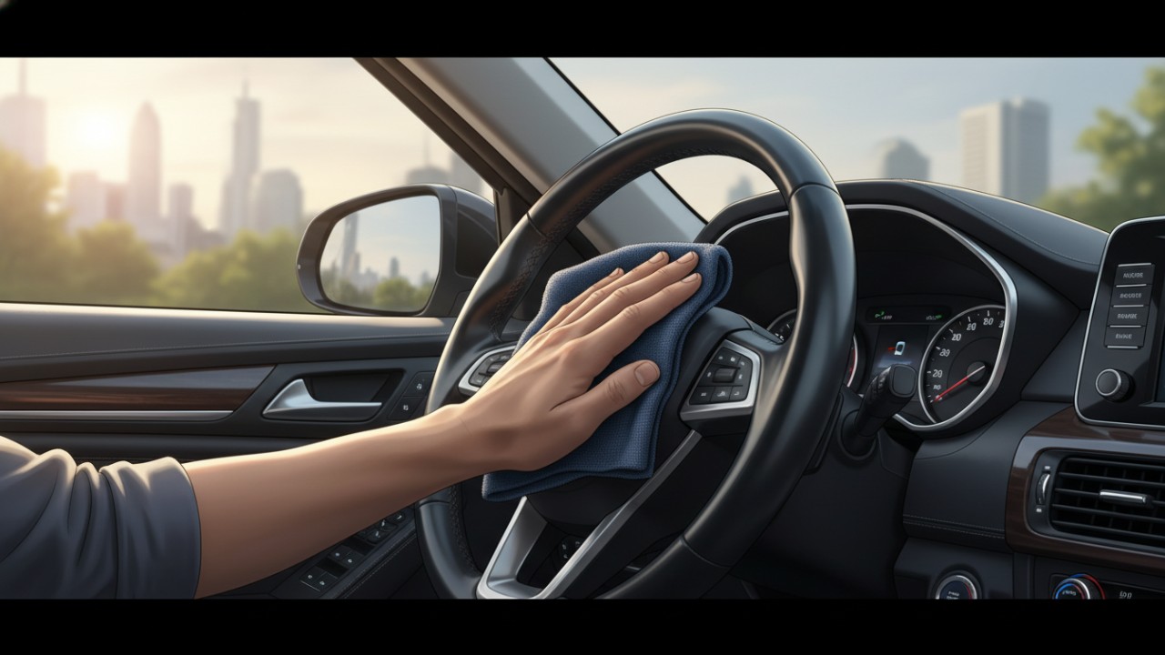 cara membersihkan stir mobil