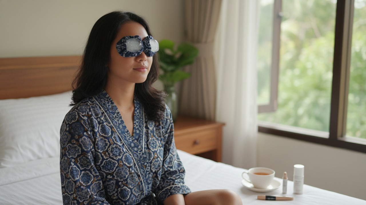 Kompres dingin menjadi cara paling praktis. Bungkus es batu dengan kain bersih