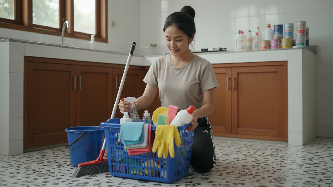 Mengumpulkan alat dan produk pembersih di satu tempat jadi langkah awal yang sering dianggap sepele, padahal dampaknya besar.