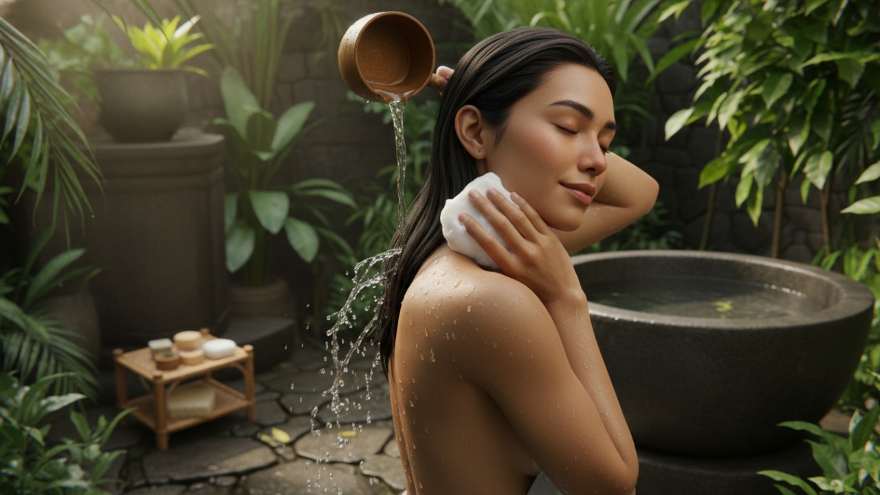 Mandi adalah fondasi utama menjaga aroma tubuh. Tubuh yang bersih akan mengurangi potensi bau karena keringat dan bakteri dapat dibersihkan secara menyeluruh.
