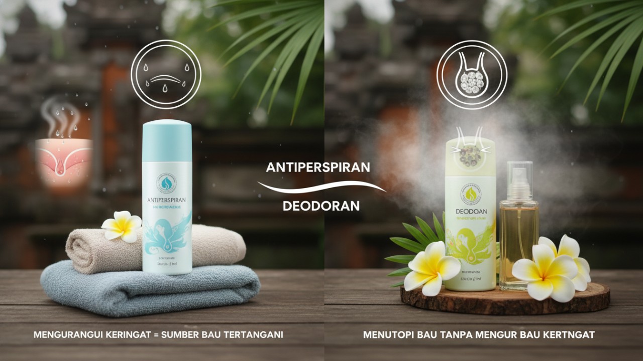 Antiperspiran bekerja dengan mengurangi produksi keringat, sehingga sumber bau bisa ditekan.
