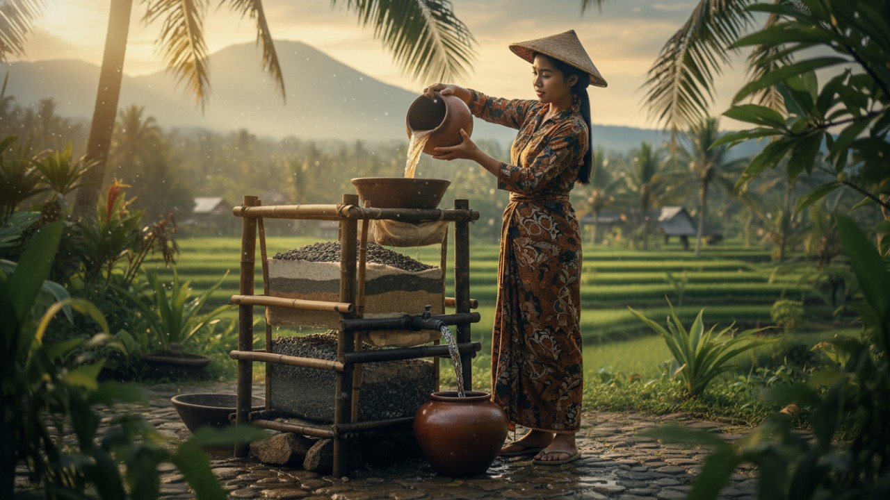 Selain dimasak, air juga bisa diproses lewat penyaringan atau filtrasi. Metode ini dikenal efektif untuk menapis air yang tampak keruh.