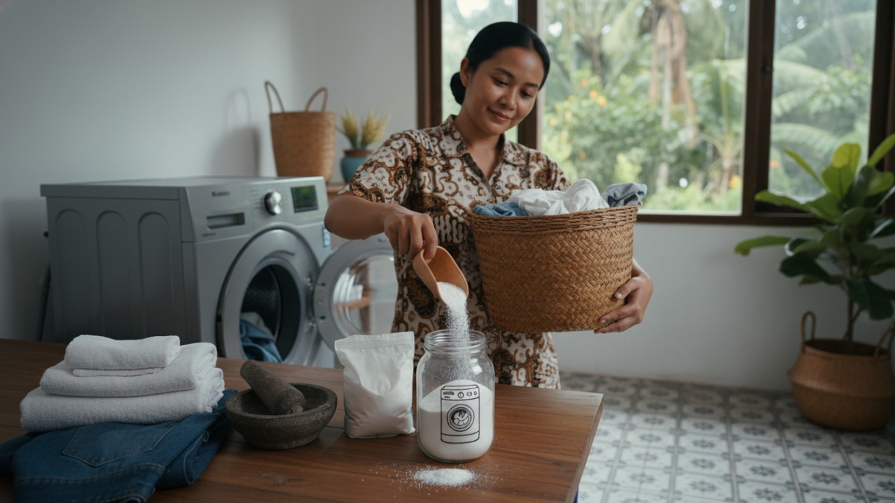 Baking soda bukan cuma untuk keperluan dapur. Bahan ini juga efektif menyerap bau tak sedap pada pakaian.