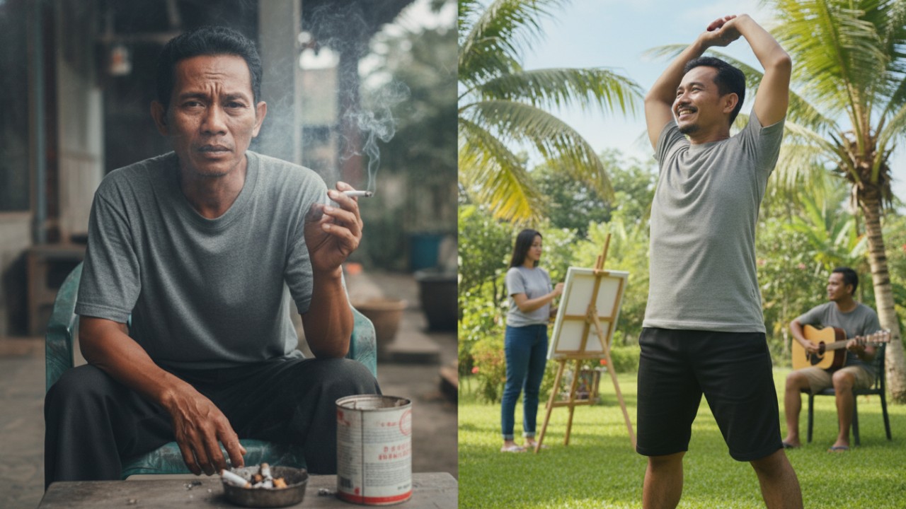 Mengelola stres tanpa rokok dengan olah raga ringan