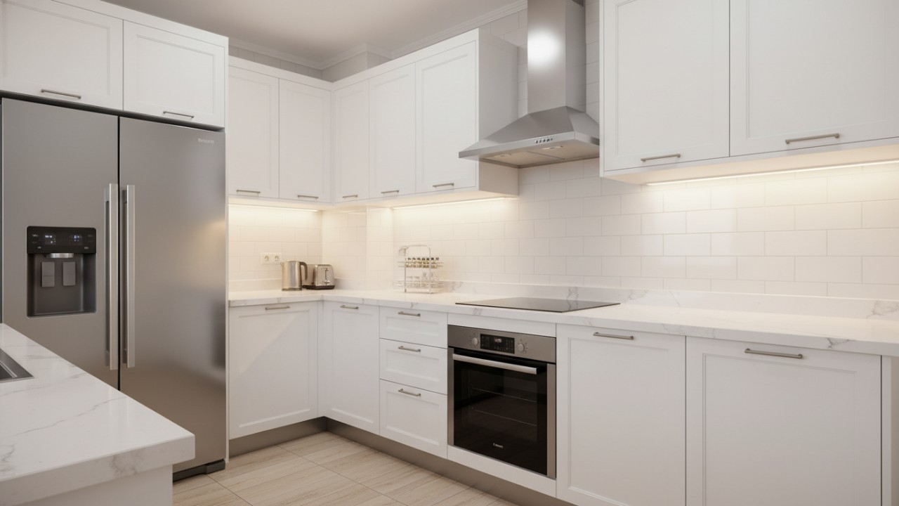 model kitchen set minimalis putih