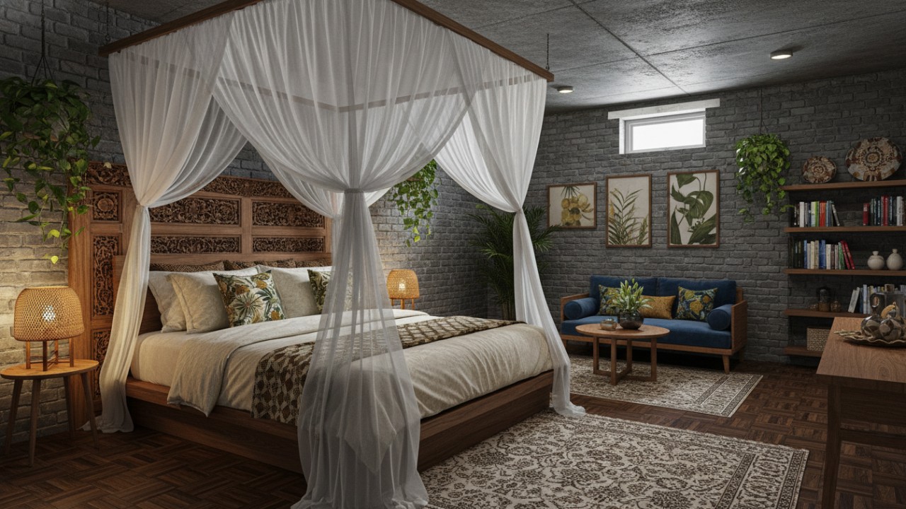 kamar tidur diruang bawah tanah