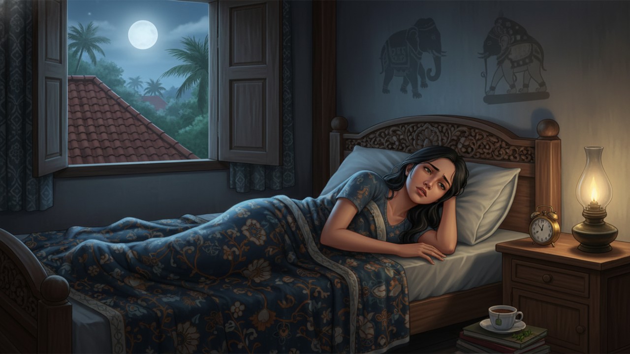 gambar seseorang sulit tidur malam