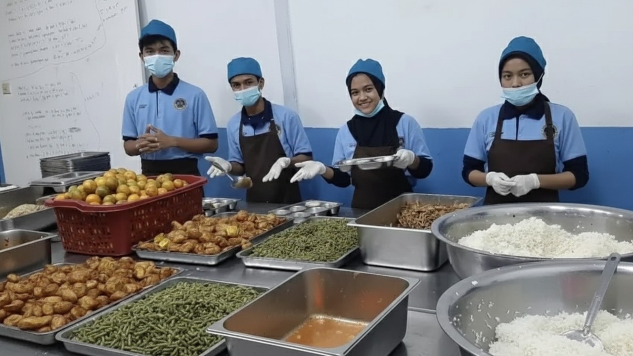 Aktivitas dapur MBG di Kabupaten Paser yang menjadi kunci pemenuhan gizi pelajar dan perluasan program nasional.