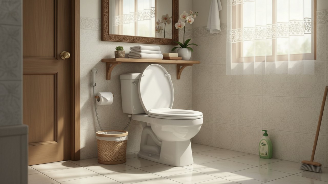 kamar mandi yang bersih dan rapi