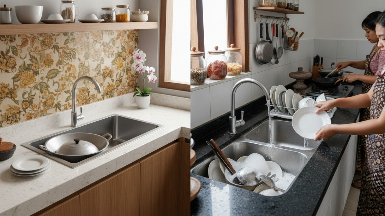 Tips memilih wastafel sesuai ukuran dan desain dapur.