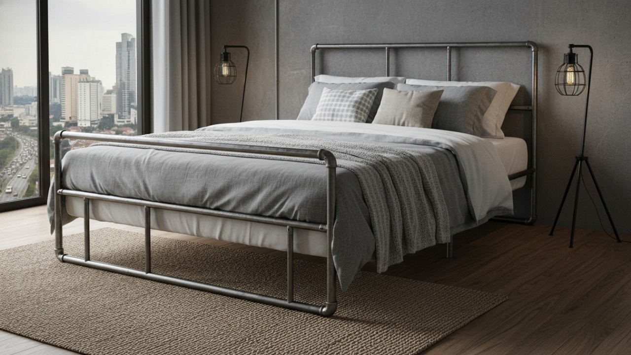 Desain industrial dengan finishing matte netral.