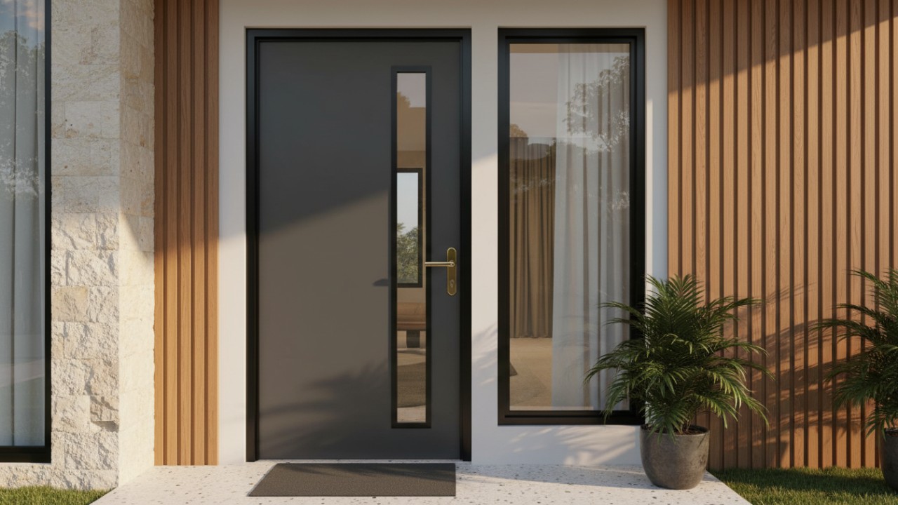 Model pintu minimalis modern kombinasi kaca