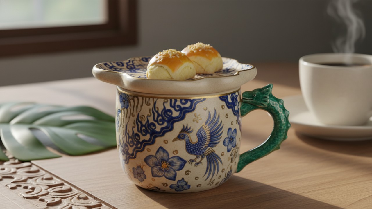 desain cangkir kopi lucu memberi fungsi tambahan