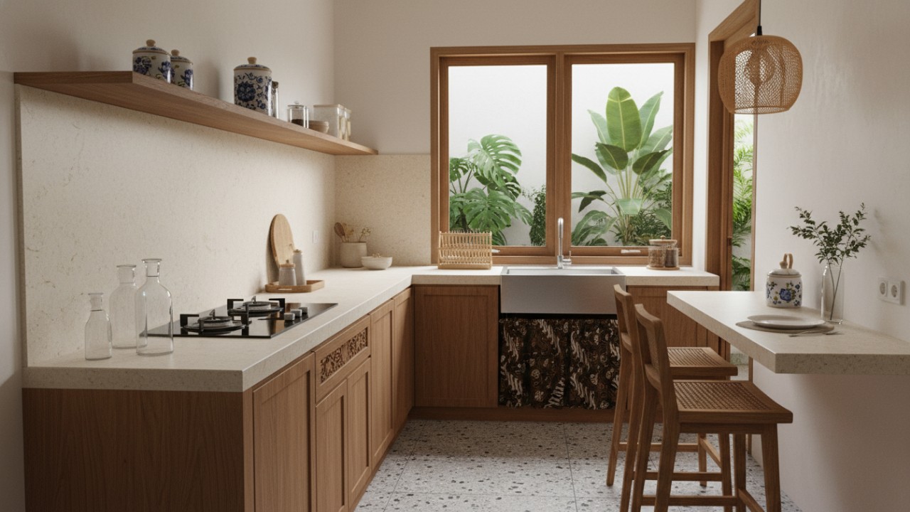 Model island menambah fungsi dan estetika dapur.