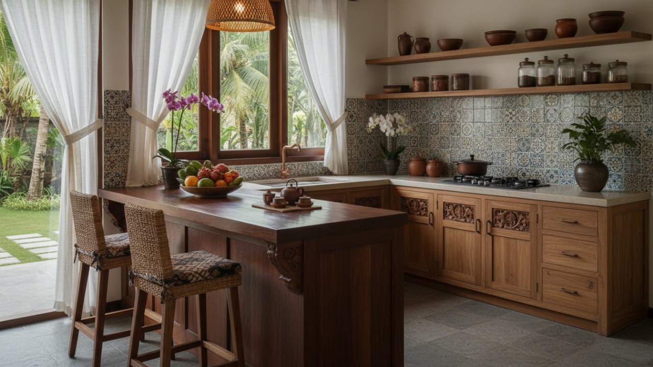 Model island menambah fungsi dan estetika dapur.
