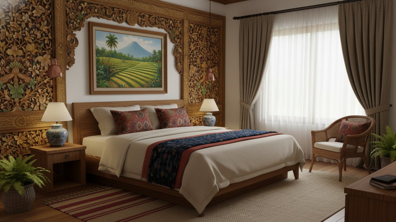 Lampu kamar tidur aesthetic dengan desain minimalis yang memberi kesan hangat.