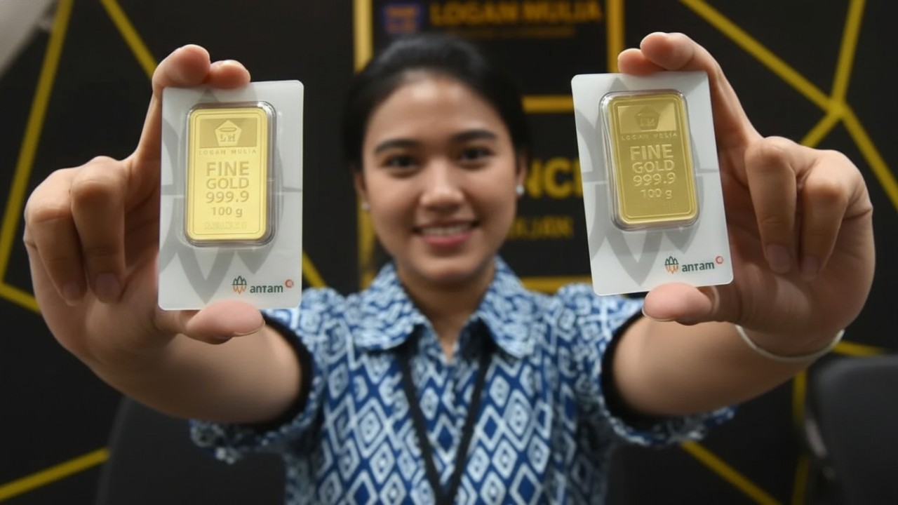 Gambaran emas batangan Antam dengan harga terbaru Kamis pagi yang masih stabil dan jadi perhatian investor.