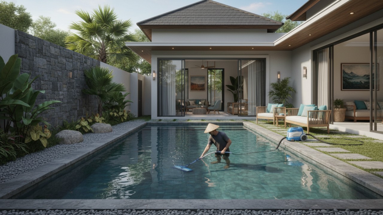 pembersihan kolam renang