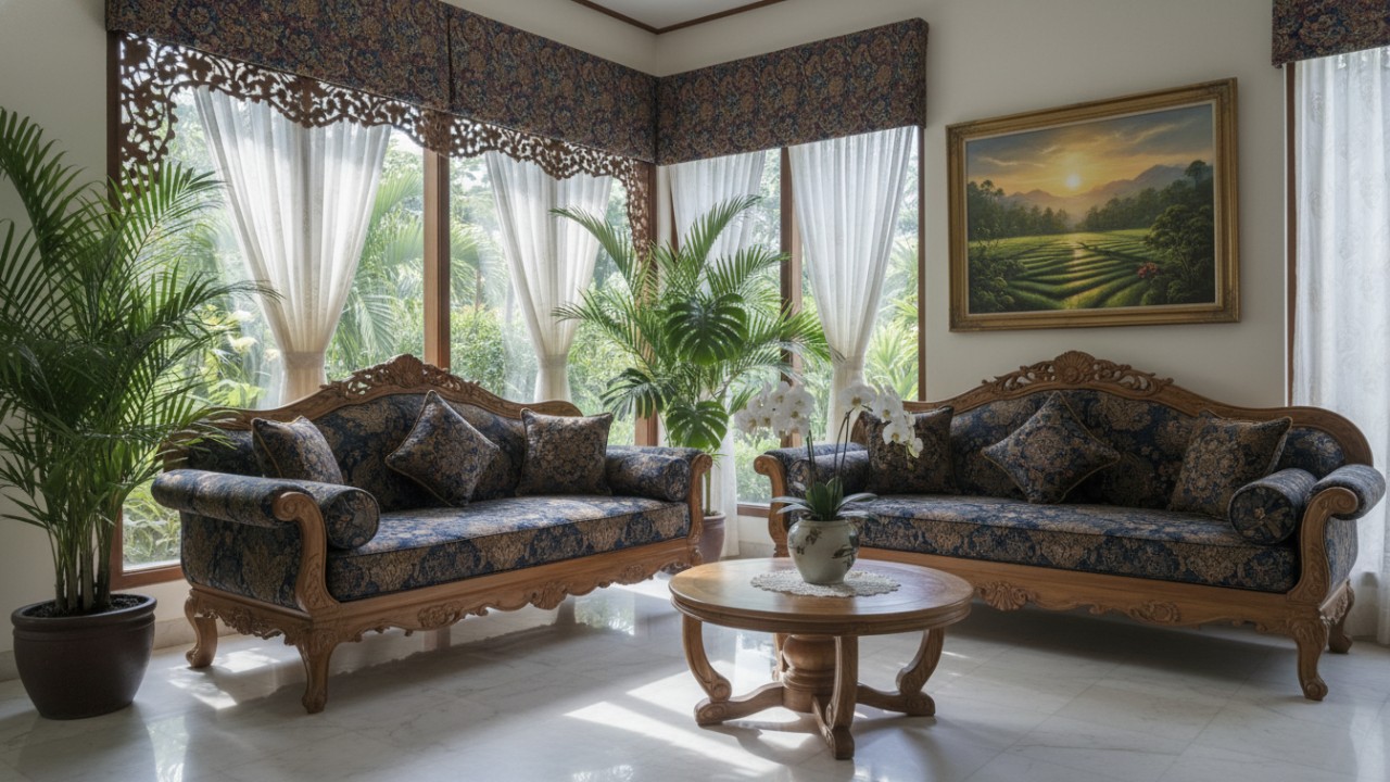 Penempatan sofa yang terhindar dari paparan sinar matahari langsung.
