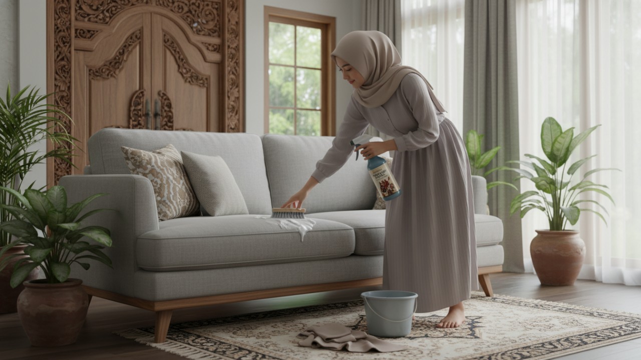 perlu memakai pembersih khusus untuk sofa kain