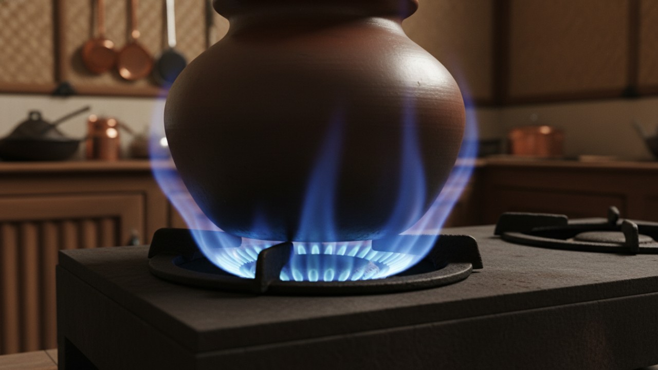Burner direndam air hangat untuk melunakkan lemak