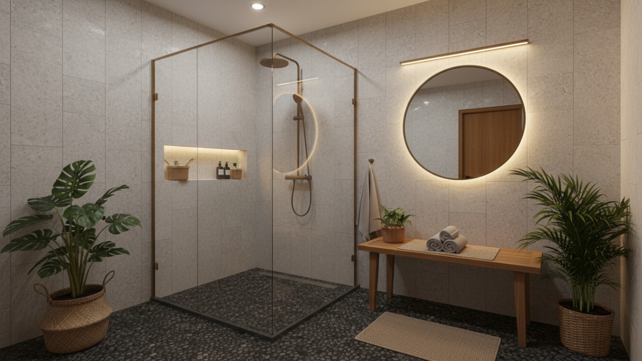 shower room memberi ruang kering di luar