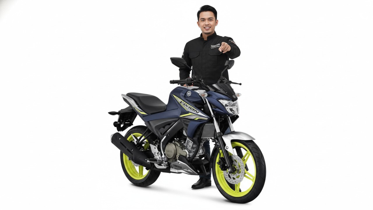 Tampilan Yamaha Vixion dengan desain sporty dan rangka Deltabox kokoh