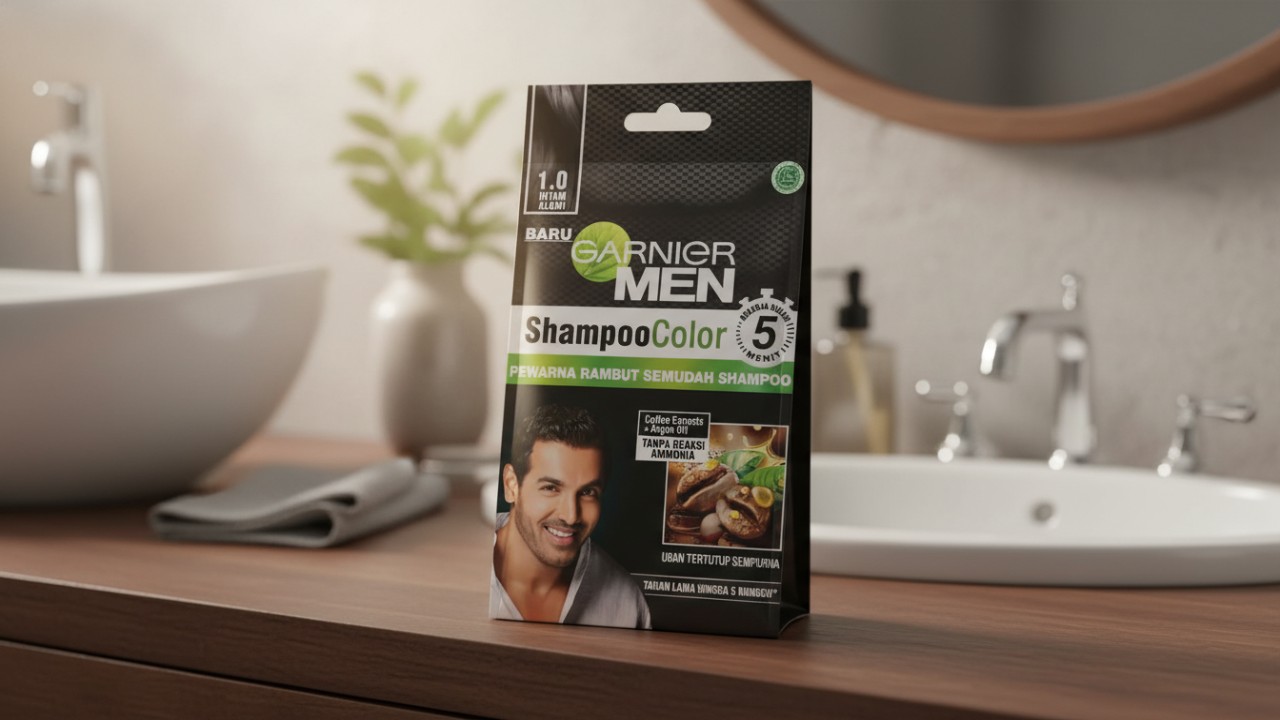 Garnier Men Hair Color Shampoo Hitam 1.0