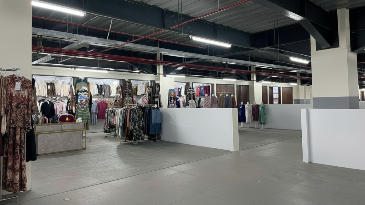 Kondisi Pasar Pagi Samarinda pascarevitalisasi, kios mulai ditempati pedagang.