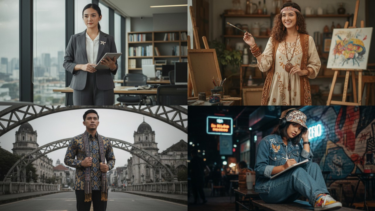 Detail padu padan busana sesuai acara dan suasana.