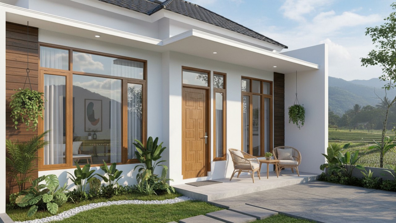 Rumah minimalis tertata rapi dengan trik visual sederhana agar terasa lebih luas.