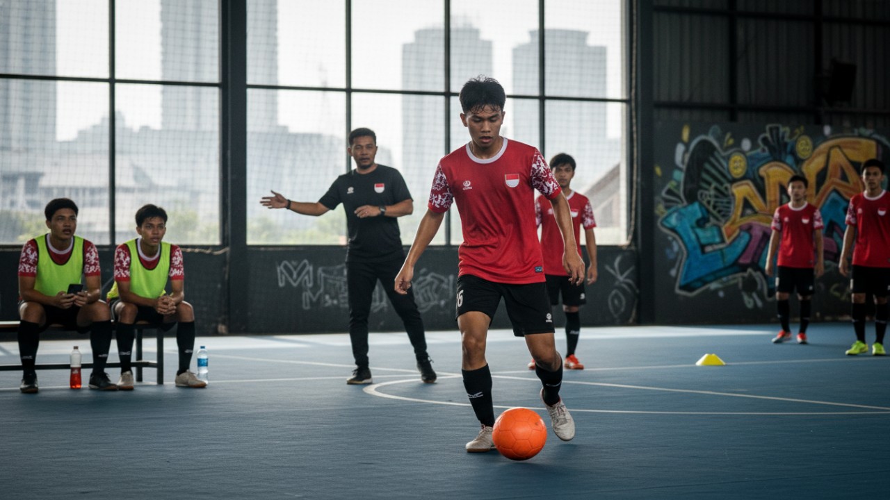 Latihan fisik untuk meningkatkan stamina futsal.