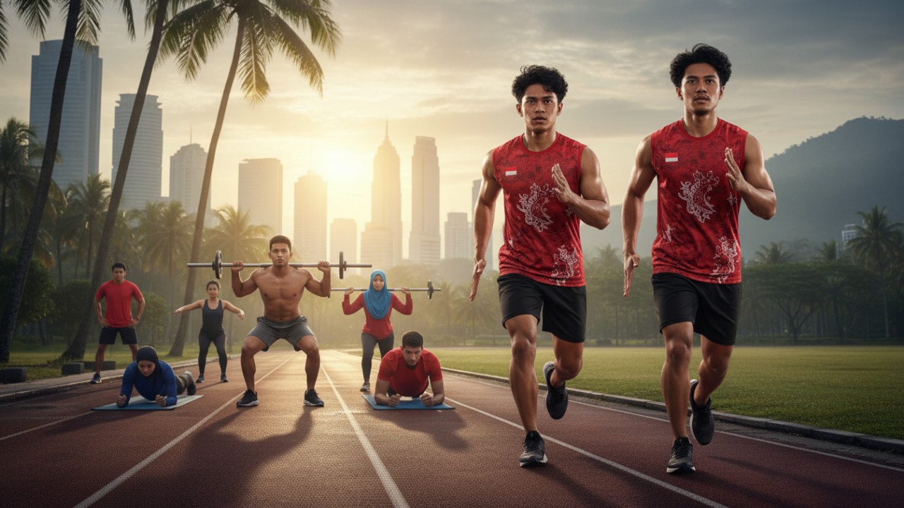 Ilustrasi latihan futsal dengan fokus teknik dan kerja sama tim.