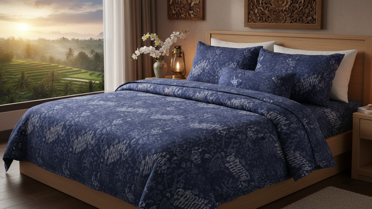Permukaan lembut Illusions Bed Cover yang memberi sensasi dingin di kulit.