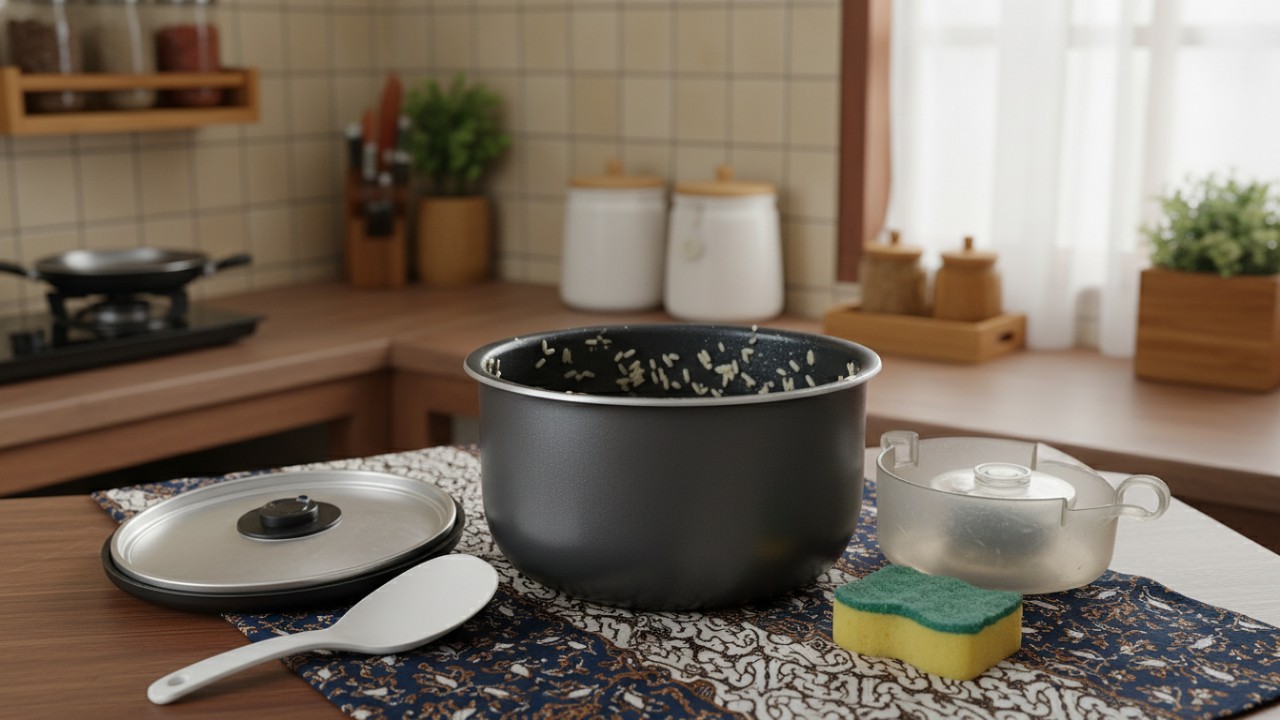 Bagian magic com dilepas dan dibersihkan dengan air hangat.