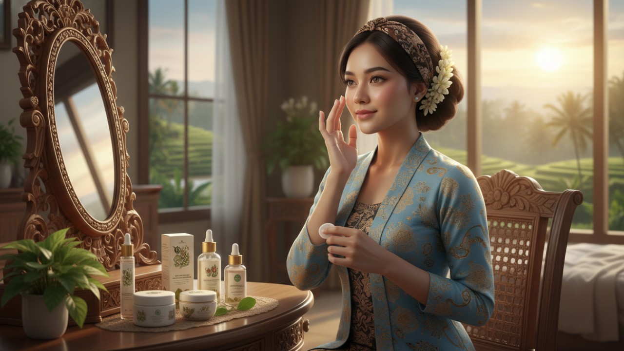 Ilustrasi skincare untuk persiapan kulit sebelum makeup.