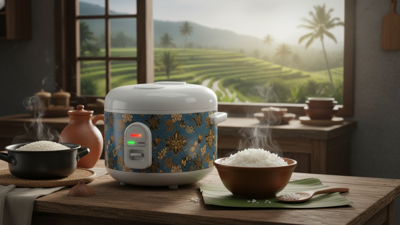 Rice cooker sederhana untuk menanak nasi harian.