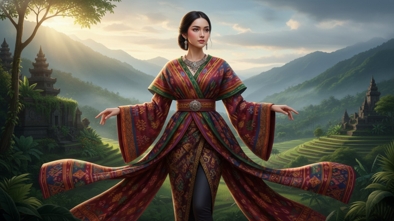 Ilustrasi motif dan layering untuk tubuh kurus.