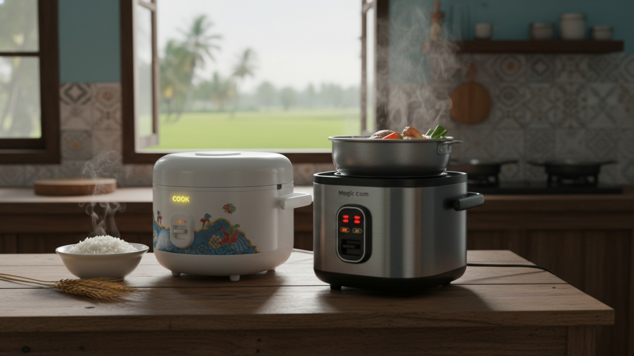 Ilustrasi konsumsi daya listrik alat masak elektrik.