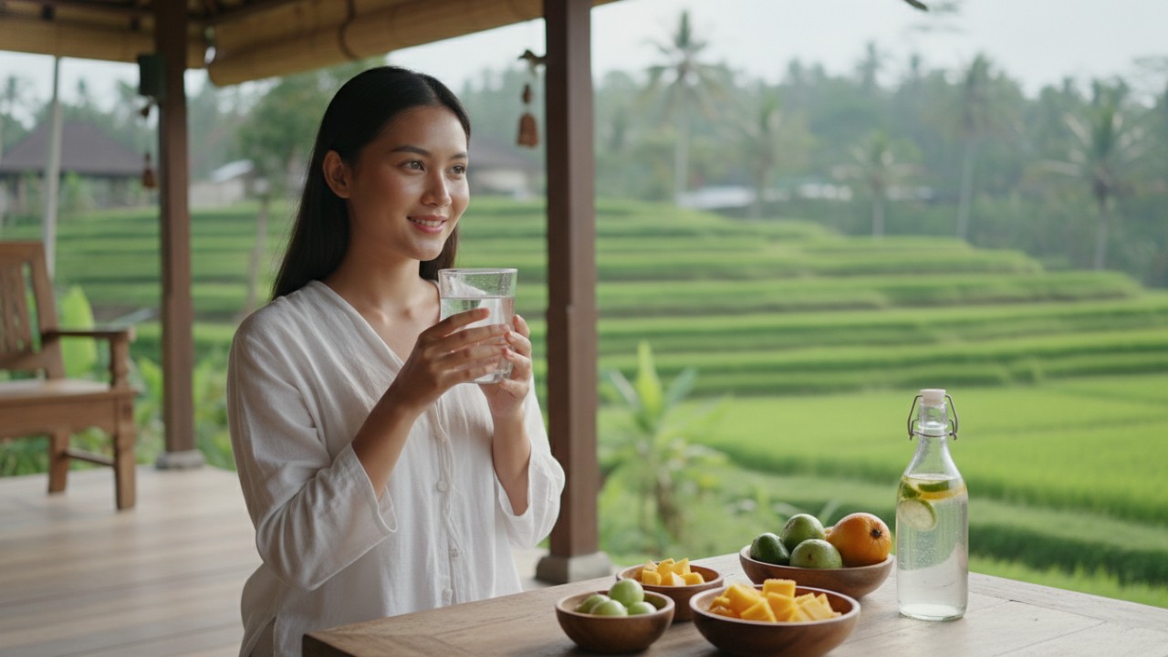 Proses mandi dengan air mengalir dan sabun lembut.