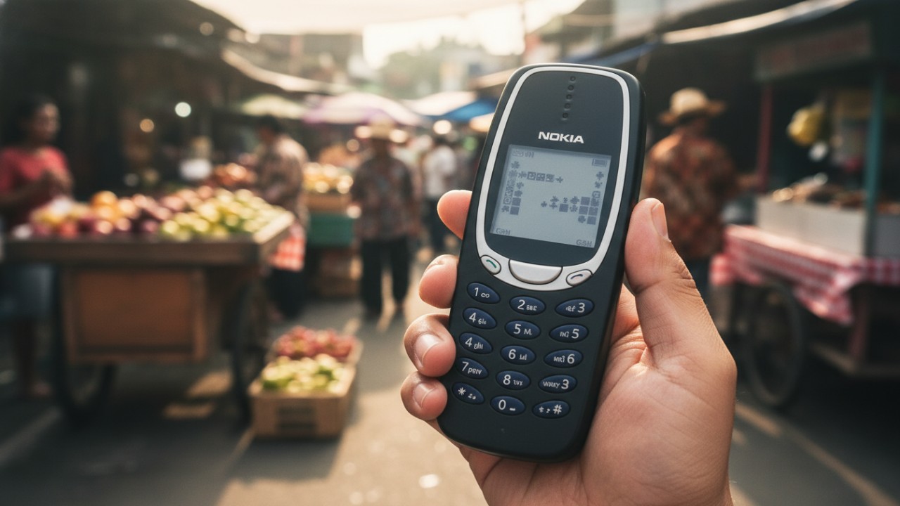 &ndash; Nokia 1100 berukuran ringan dan ringkas.
