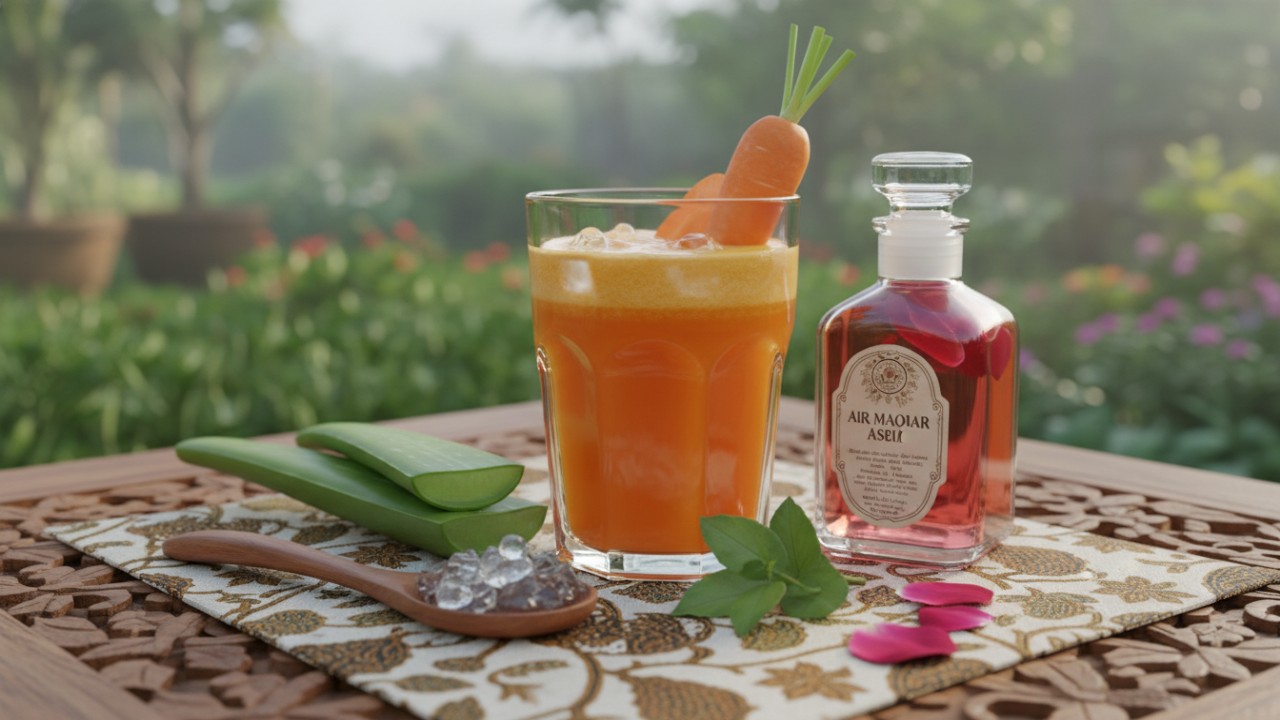 Konsumsi buah dan sayur untuk perawatan kulit.