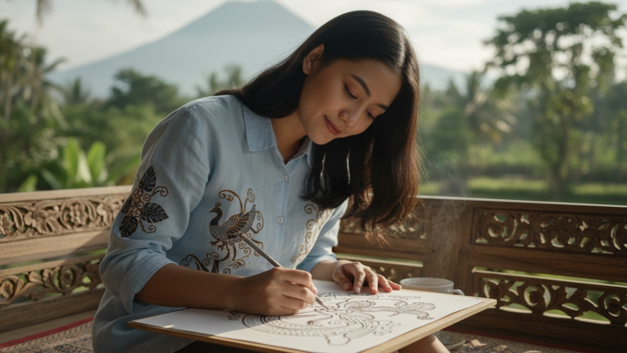 Fokus tangan menggambar garis di atas kertas polos.
