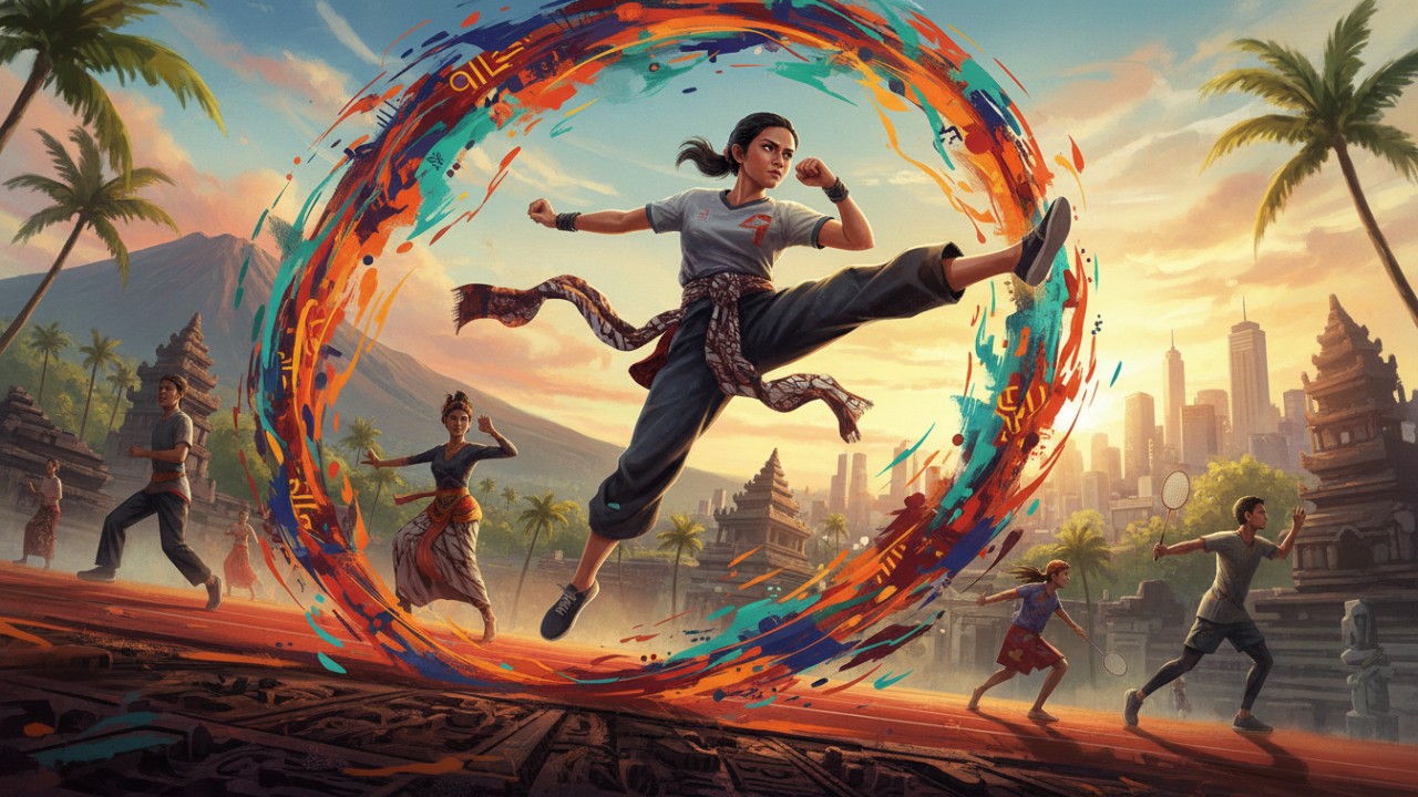 Ilustrasi aktivitas fisik mencerminkan energi tinggi