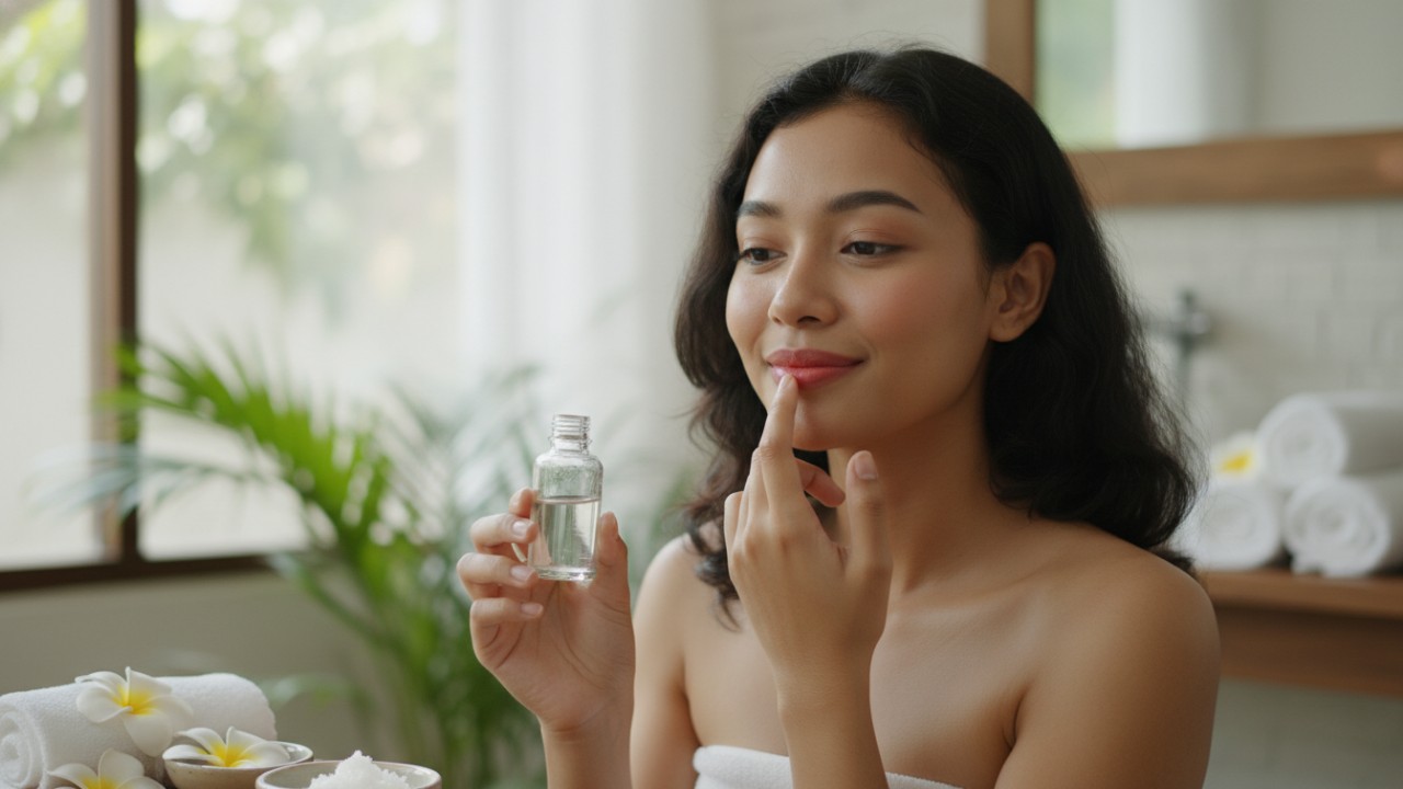 Penggunaan lip balm dengan SPF