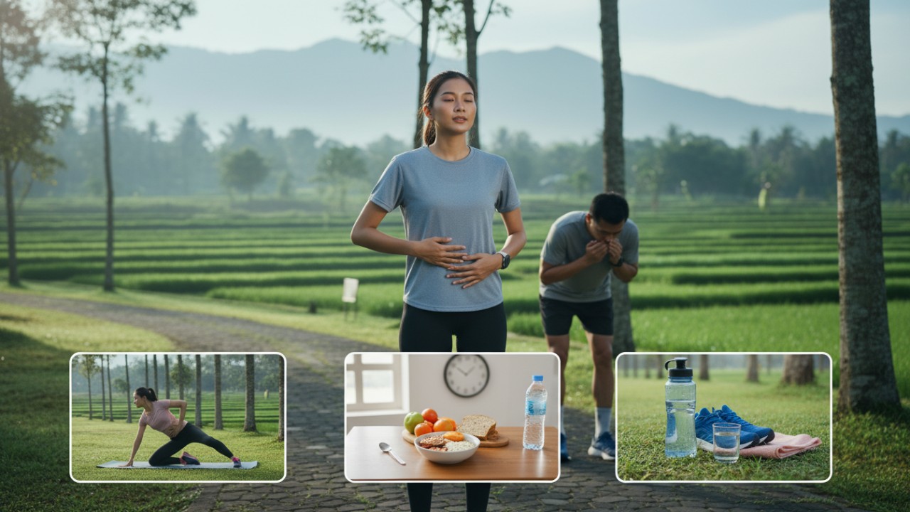 langkah mengatasi dan mencegah perut sakit saat lari