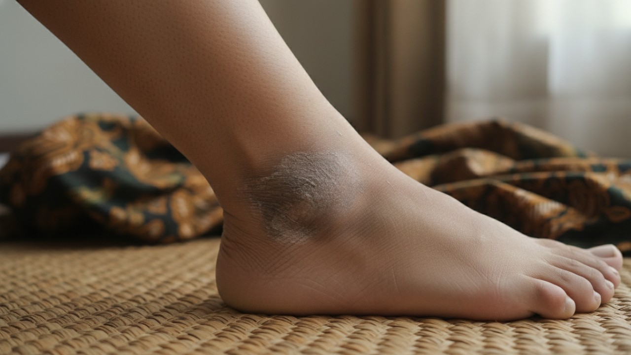 mata kaki gelap/hitam