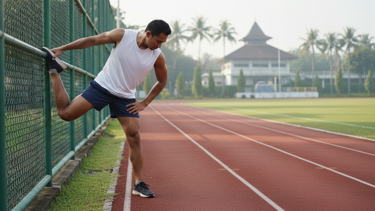 IT band stretch membantu relaksasi sisi kaki.