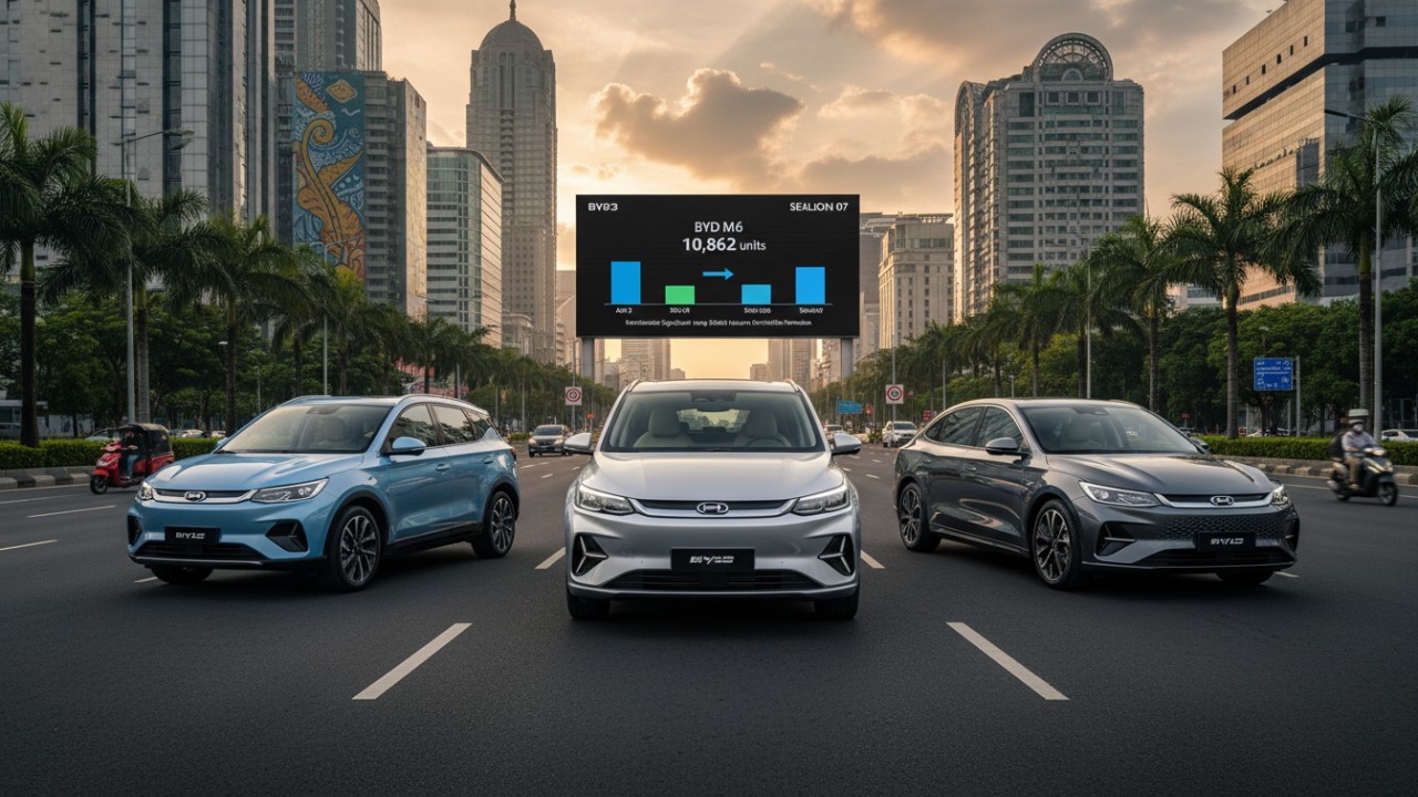 Ilustrasi angka 10.862 unit sebagai capaian BYD M6.